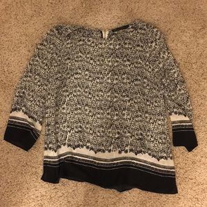 3/4 length sleeve patterned blouse